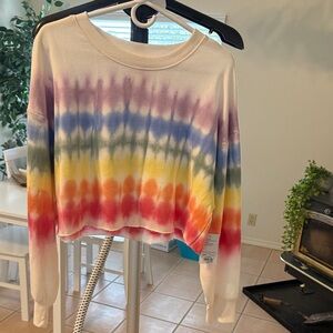 NWT tie dye crop crew neck